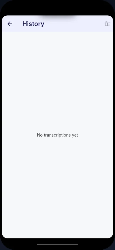 EchoScribe Android local history view