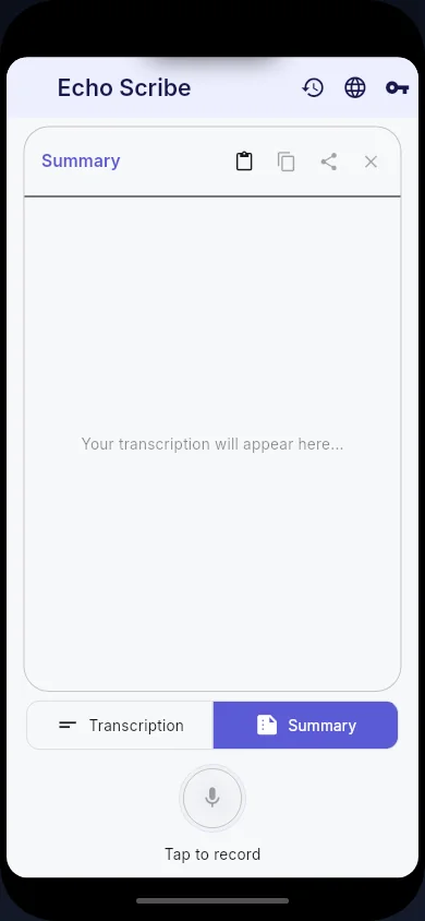 EchoScribe Android summary mode