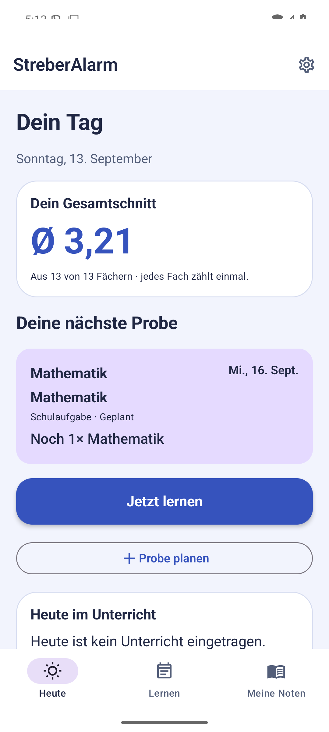 StreberAlarm – echte Android-Aufnahme